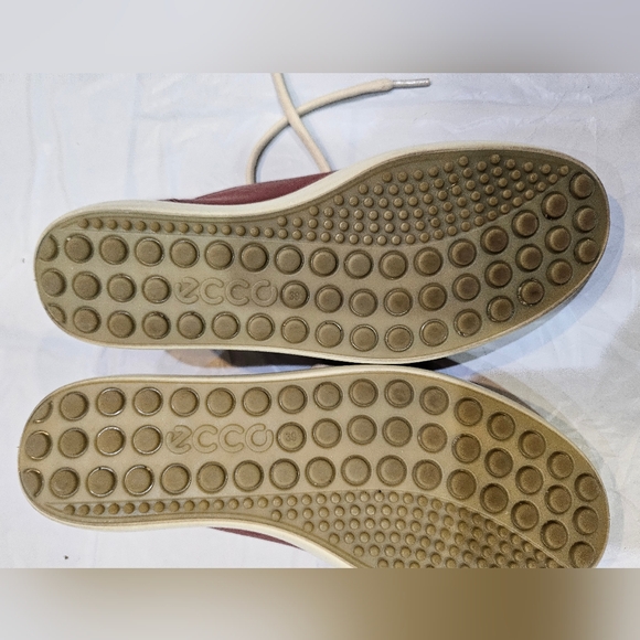 ECCO Soft 9 Brick Red Leather Lace up Sneakers Danish Design - Picture 5 of 7